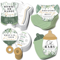 Boho Botanical Baby - 4 Greenery Baby Shower Games - 10 Cards Each - Gamerific Bundle