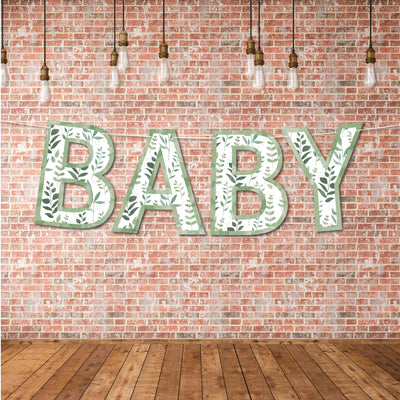 Boho Botanical Baby - Greenery Baby Shower Party Decorations - BABY - Outdoor Letter Banner