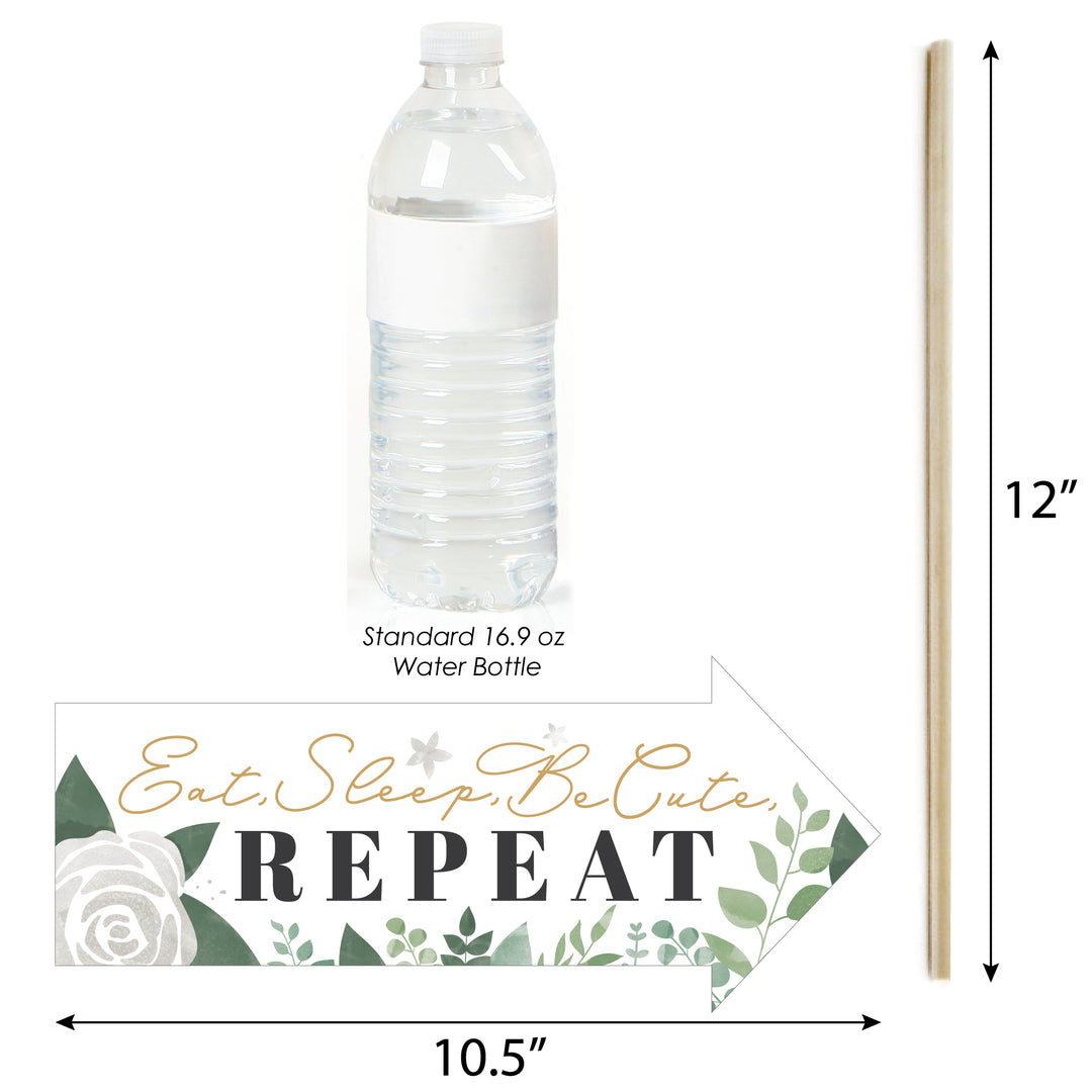 Funny Boho Botanical Baby - Greenery Baby Shower Photo Booth Props Kit - 10 Piece