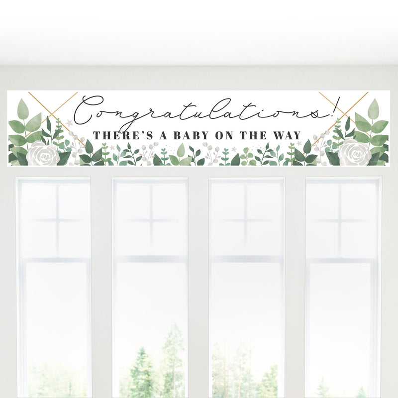 Boho Botanical Baby - Greenery Baby Shower Decorations Party Banner