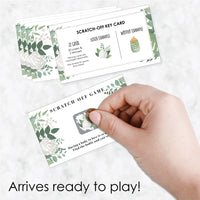 Boho Botanical Baby - Greenery Baby Shower Game Scratch Off Cards - 22 Count