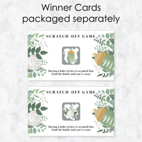 Boho Botanical Baby - Greenery Baby Shower Game Scratch Off Cards - 22 Count