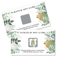 Boho Botanical Baby - Greenery Baby Shower Game Scratch Off Cards - 22 Count