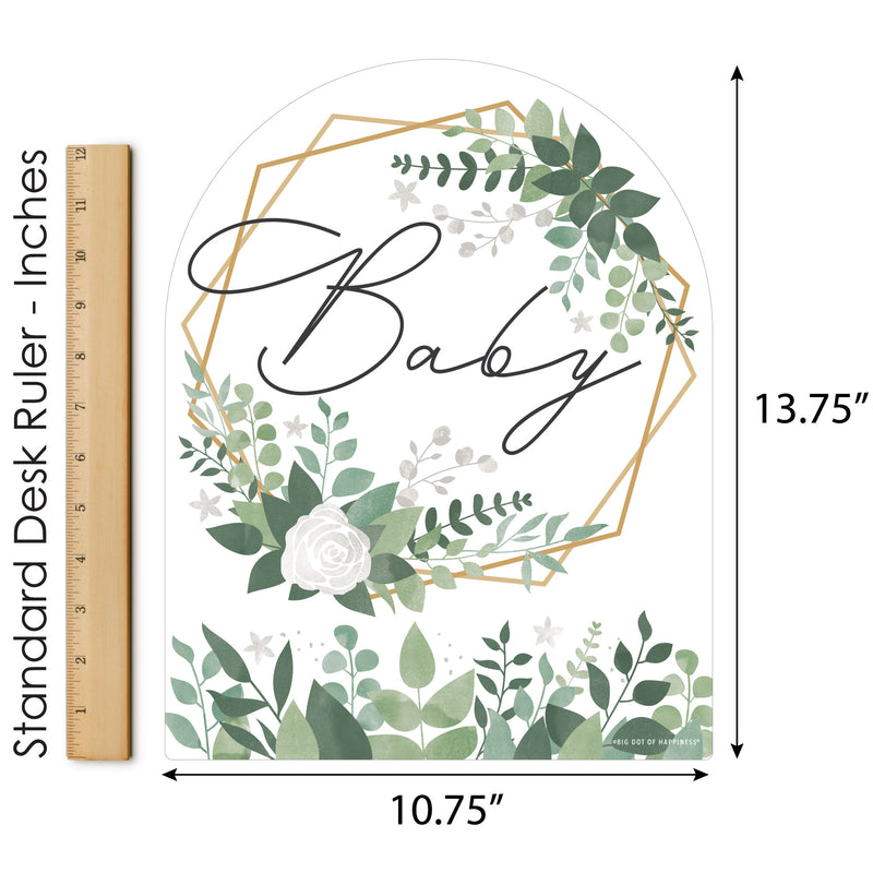 Boho Botanical Baby - Outdoor Lawn Sign - Greenery Baby Shower Yard Sign - 1 Piece
