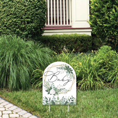 Boho Botanical Baby - Outdoor Lawn Sign - Greenery Baby Shower Yard Sign - 1 Piece