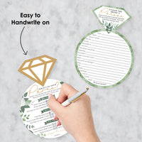 Boho Botanical Bride - 2-in-1 Greenery Bridal Shower and Wedding Party Cards - Activity Duo Games - Set of 20