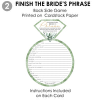 Boho Botanical Bride - 2-in-1 Greenery Bridal Shower and Wedding Party Cards - Activity Duo Games - Set of 20