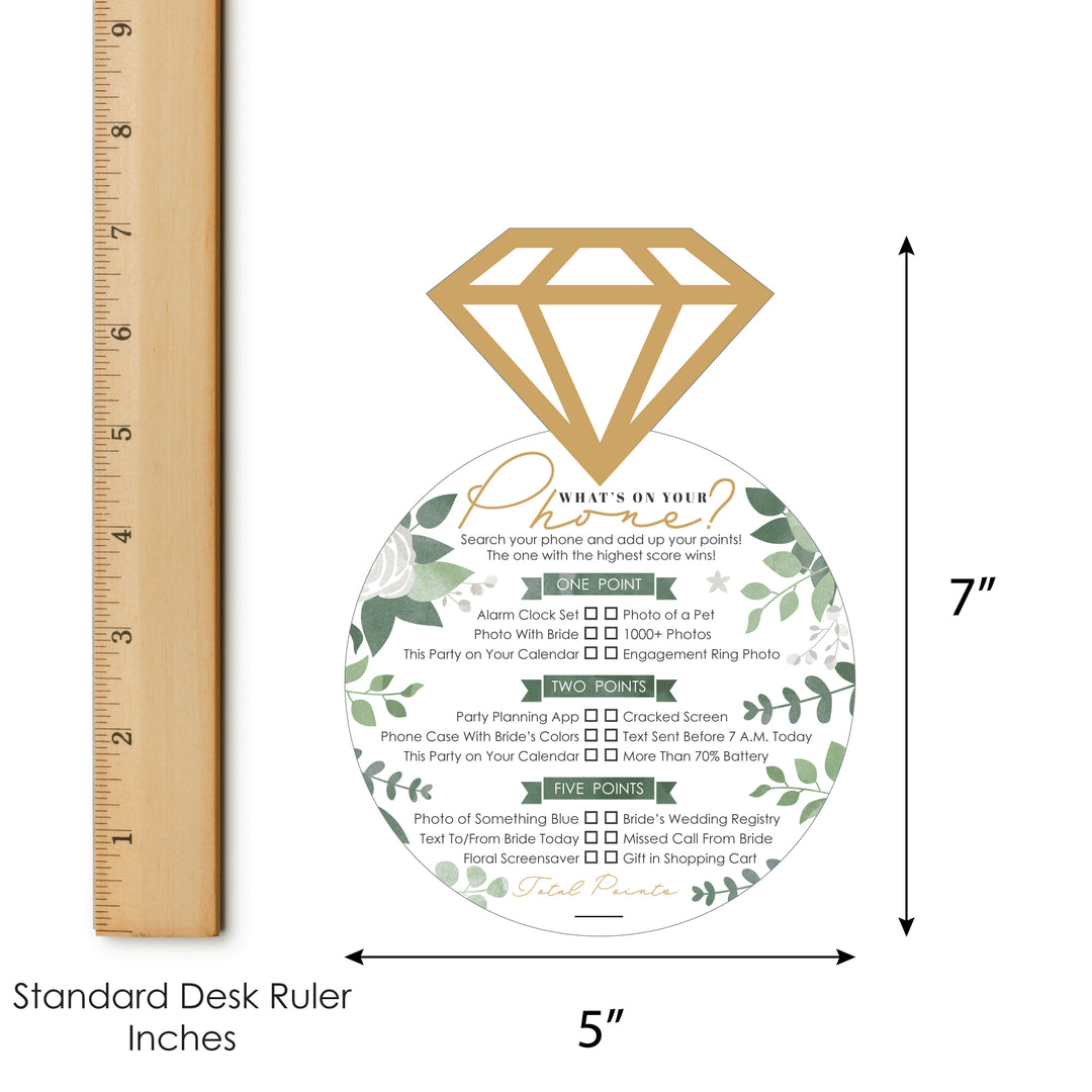 Boho Botanical Bride - 2-in-1 Greenery Bridal Shower and Wedding Party Cards - Activity Duo Games - Set of 20