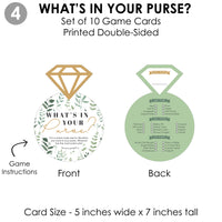 Boho Botanical Bride - 4 Greenery Bridal Shower Games - 10 Cards Each - Who Knows The Bride Best, Bride or Groom Quiz, What's in Your Purse and Love - Gamerific Bundle