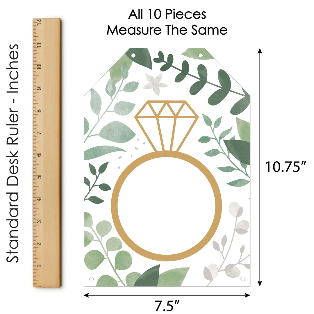 Boho Botanical Bride - Hanging Vertical Paper Door Banners - Greenery Bridal Shower and Wedding Party Wall Decoration Kit - Indoor Door Decor