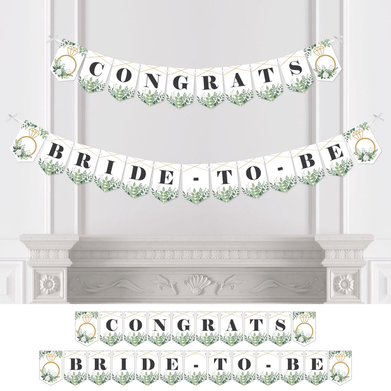 Boho Botanical Bride - Greenery Bridal Shower and Wedding Party Bunting Banner - Party Decorations - Congrats Bride-To-Be