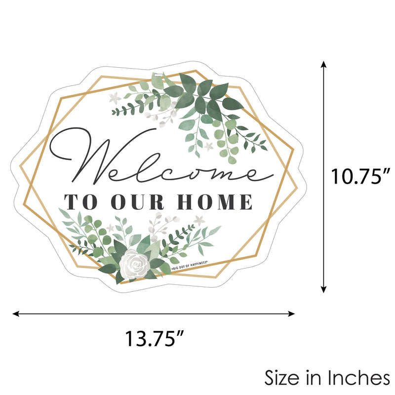 Boho Botanical - Hanging Porch Greenery Party Outdoor Decorations - Front Door Decor - 1 Piece Sign