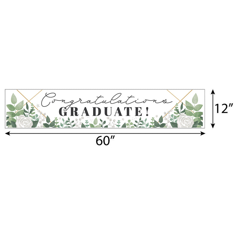 Boho Botanical Graduate - Greenery Graduation Decorations Party Banner