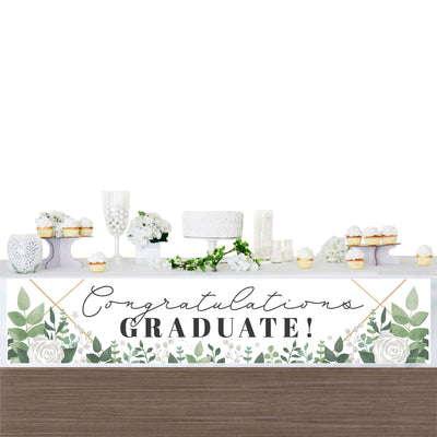 Boho Botanical Graduate - Greenery Graduation Decorations Party Banner