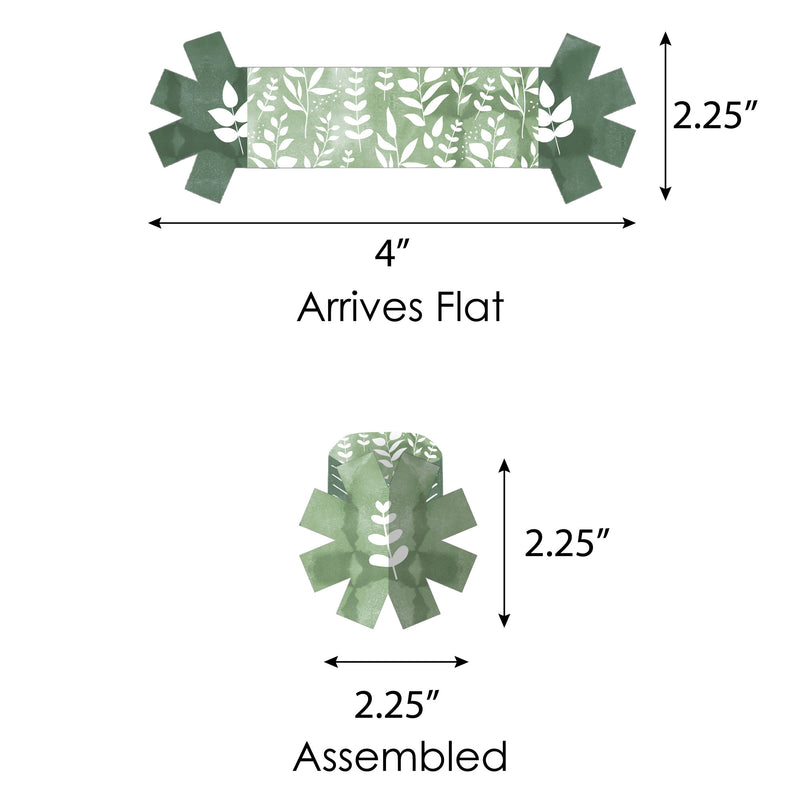 Boho Botanical - Greenery Party Paper Napkin Holder - Napkin Rings - Set of 24