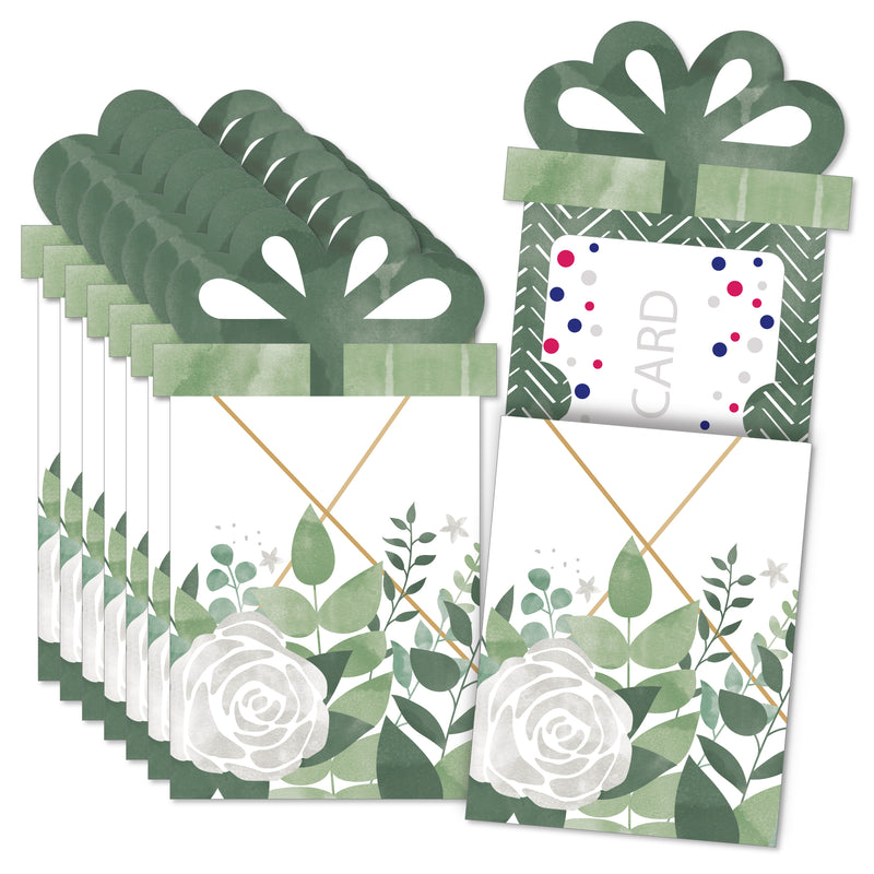 Boho Botanical - Greenery Party Money and Gift Card Sleeves - Nifty Gifty Card Holders - Set of 8