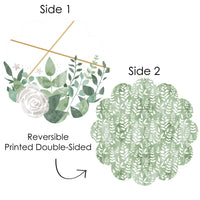 Boho Botanical - Greenery Party Round Table Decorations - Paper Chargers - Place Setting For 12