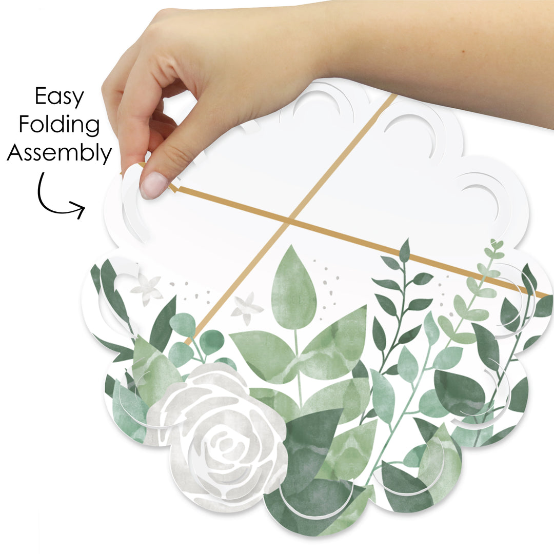 Boho Botanical - Greenery Party Round Table Decorations - Paper Chargers - Place Setting For 12