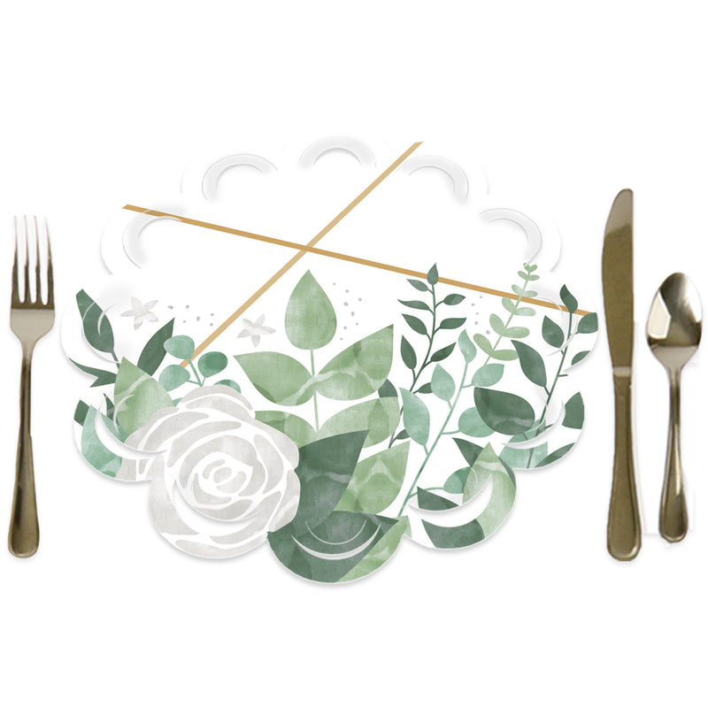Boho Botanical - Greenery Party Round Table Decorations - Paper Chargers - Place Setting For 12