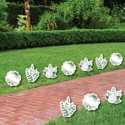 Boho Botanical - Lawn Decorations - Outdoor Greenery Party Yard Decorations - 10 Piece