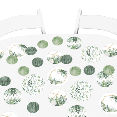 Boho Botanical - Greenery Party Giant Circle Confetti - Party Decorations - Large Confetti 27 Count