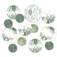 Boho Botanical - Greenery Party Giant Circle Confetti - Party Decorations - Large Confetti 27 Count