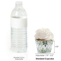 Boho Botanical - Greenery Party Decorations - Party Cupcake Wrappers - Set of 12