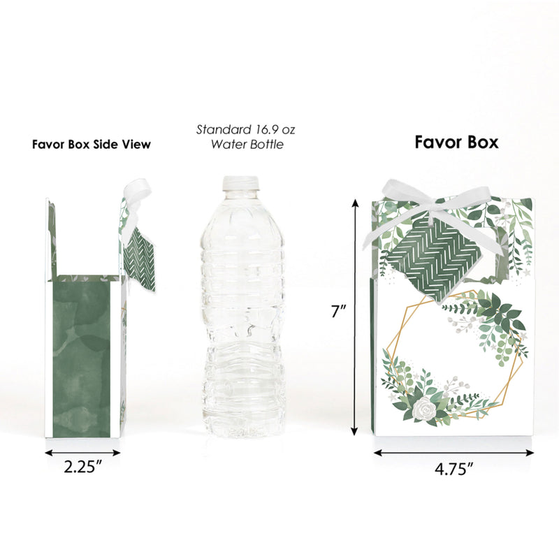 Boho Botanical - Greenery Party Favor Boxes - Set of 12