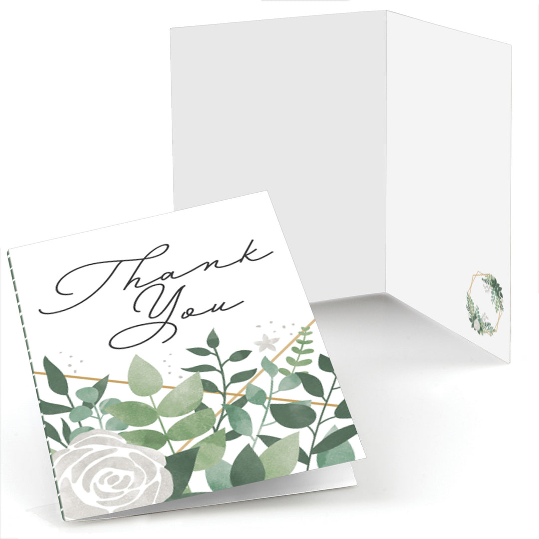 Boho Botanical - Greenery Party Thank You Cards (8 count)