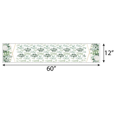 Boho Botanical - Petite Greenery Party Paper Table Runner - 12 x 60 inches