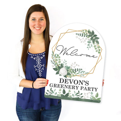 Boho Botanical - Party Decorations - Greenery Party Personalized Welcome Yard Sign