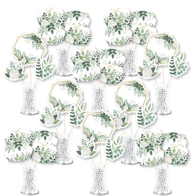 Boho Botanical - Greenery Party Centerpiece Sticks - Showstopper Table Toppers - 35 Pieces