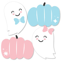 Boo-y or Ghoul - Ghost and Pumpkin Decorations DIY Halloween Gender Reveal Party Essentials - Set of 20