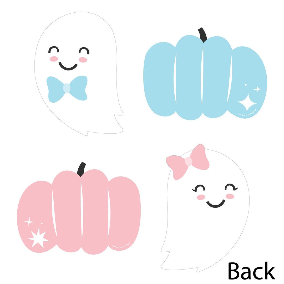 Boo-y or Ghoul - Ghost and Pumpkin Decorations DIY Halloween Gender Reveal Party Essentials - Set of 20