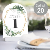 Boho Botanical Bride - Greenery Bridal Shower and Wedding Party Double-Sided 5 x 7 inches Cards - Table Numbers - 1-20