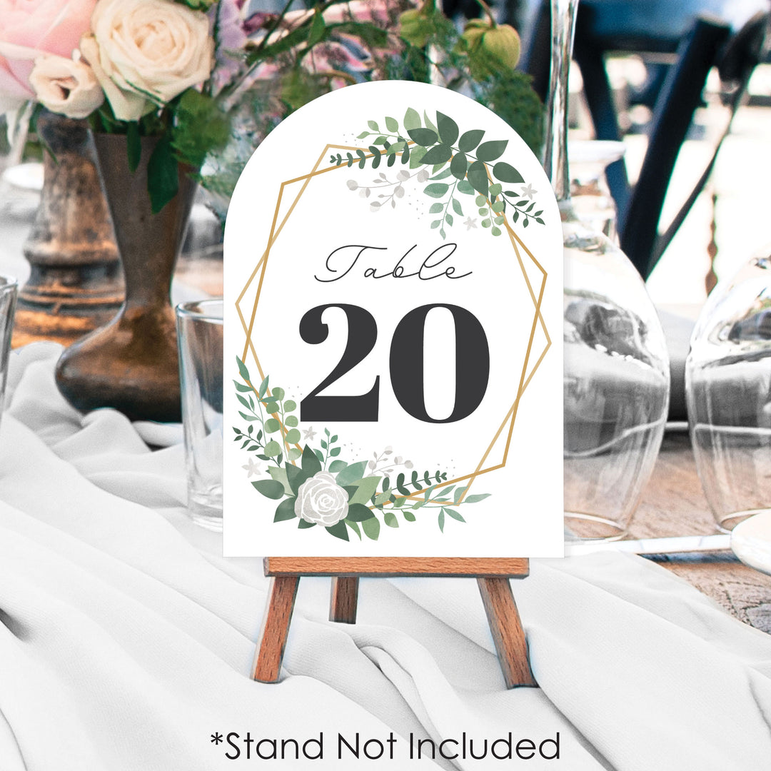 Boho Botanical Bride - Greenery Bridal Shower and Wedding Party Double-Sided 5 x 7 inches Cards - Table Numbers - 1-20