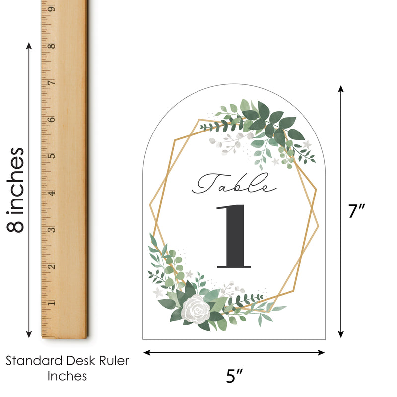 Boho Botanical Bride - Greenery Bridal Shower and Wedding Party Double-Sided 5 x 7 inches Cards - Table Numbers - 1-20