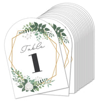 Boho Botanical Bride - Greenery Bridal Shower and Wedding Party Double-Sided 5 x 7 inches Cards - Table Numbers - 1-20