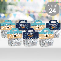 Strike Up the Fun - Bowling - DIY Birthday Party or Baby Shower Clear Goodie Favor Bag Labels - Candy Bags with Toppers - Set of 24
