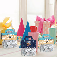 Strike Up the Fun - Bowling - DIY Birthday Party or Baby Shower Clear Goodie Favor Bag Labels - Candy Bags with Toppers - Set of 24