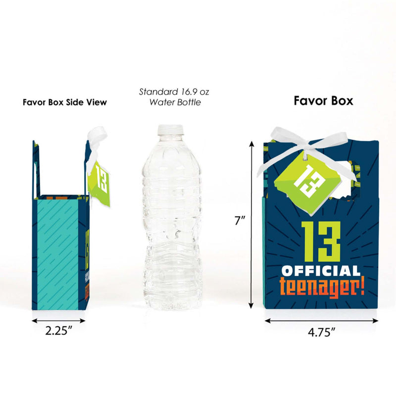 Boy 13th Birthday - Official Teenager Birthday Party Favor Boxes - Set of 12