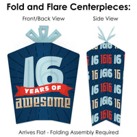 Boy 16th Birthday - Sweet Sixteen Birthday Party Decor and Confetti - Terrific Table Centerpiece Kit - Set of 30
