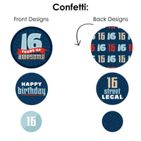 Boy 16th Birthday - Sweet Sixteen Birthday Party Decor and Confetti - Terrific Table Centerpiece Kit - Set of 30