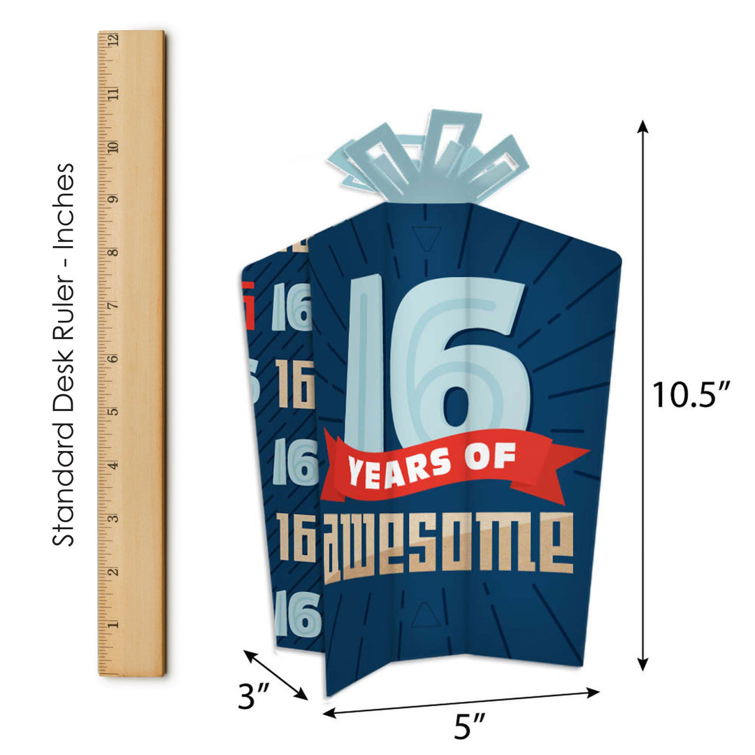 Boy 16th Birthday - Sweet Sixteen Birthday Party Decor and Confetti - Terrific Table Centerpiece Kit - Set of 30