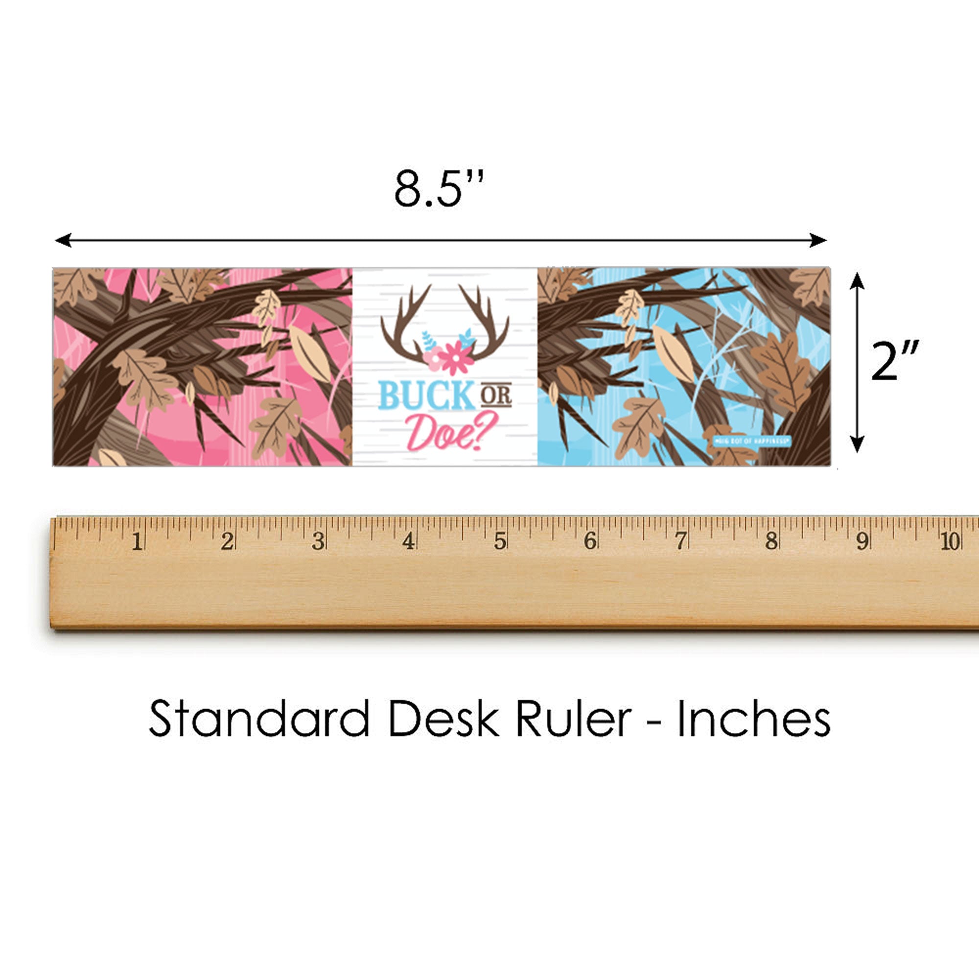 Big Dot Of Happiness Buck Or Doe Hunting Gender Reveal Water Bottle Labels - Set Of 20 Stickers, Waterproof