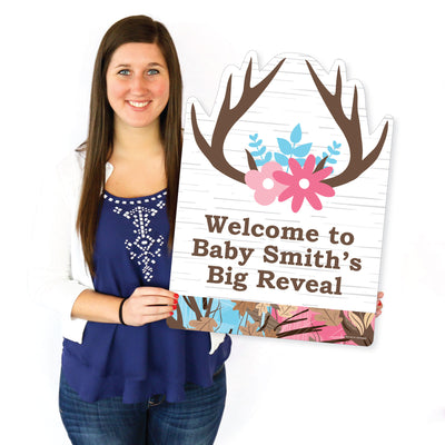 Buck or Doe - Party Decorations - Hunting Gender Reveal Party Personalized Welcome Yard Sign