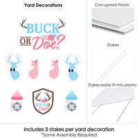 Buck or Doe - Yard Sign and Outdoor Lawn Decorations - Hunting Gender Reveal Party Yard Signs - Set of 8