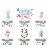 Buck or Doe - Yard Sign and Outdoor Lawn Decorations - Hunting Gender Reveal Party Yard Signs - Set of 8