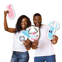 Buck or Doe - Yard Sign and Outdoor Lawn Decorations - Hunting Gender Reveal Party Yard Signs - Set of 8