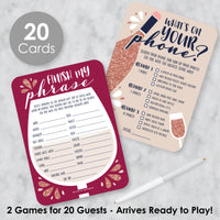 But First, Wine - 2-in-1 Wine Tasting Party Cards - Activity Duo Games - Set of 20